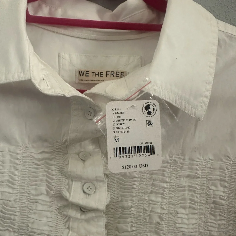 Free People Ruffled Button Down - Picture 3 of 5